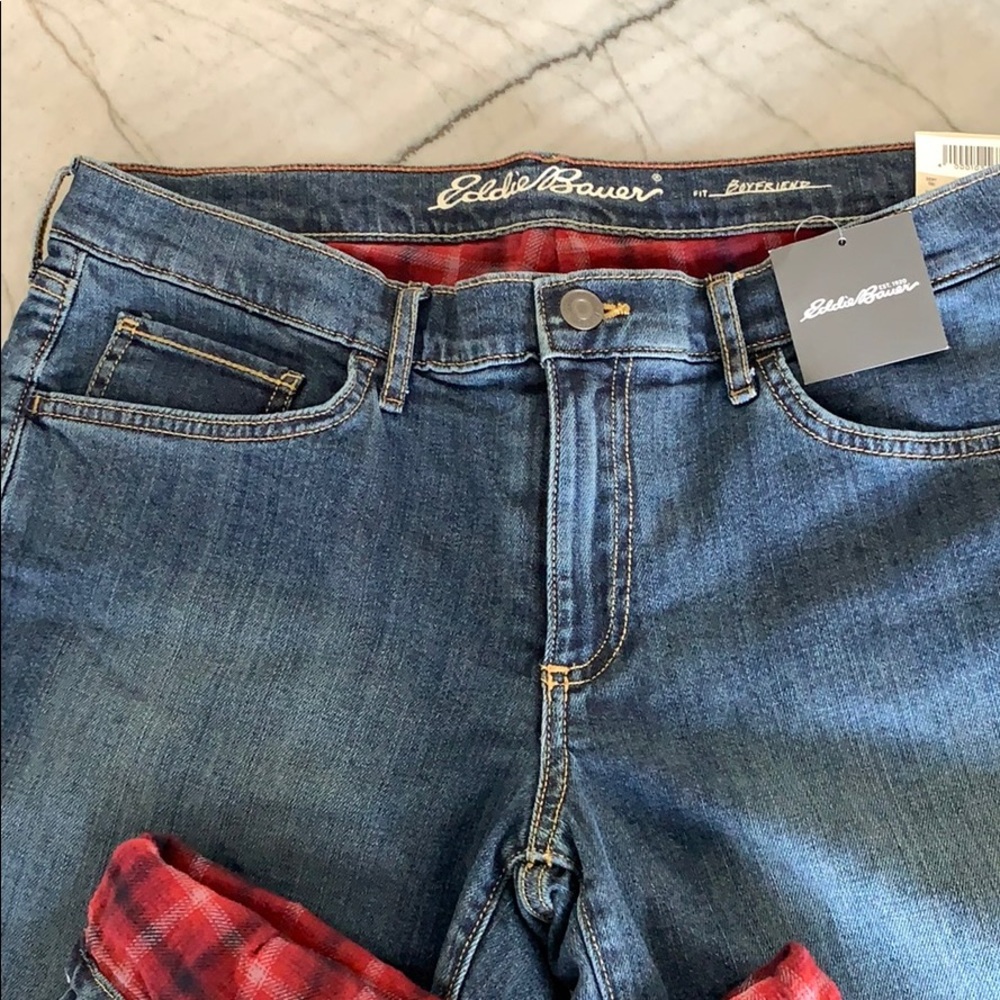 Eddie Bauer Boyfriend Fit Flannel-lined Jeans (10)